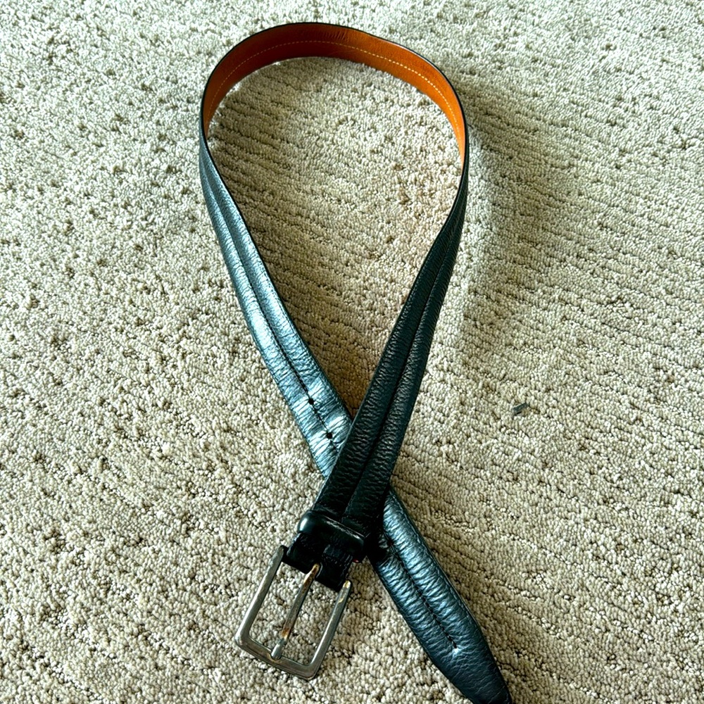 Faconnable Black Leather Belt